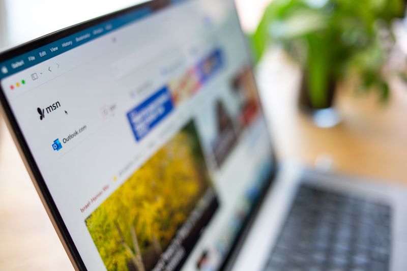 MSN website is seen on a laptop on November 2, 2023.